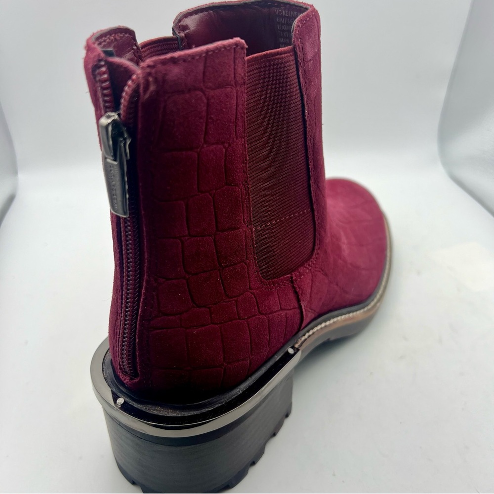 Vince Camuto Kelivena Sz 8 W WIDE EU 38.5 Women's Suede Chelsea Boot Fired Brick - Picture 3 of 9